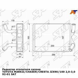 Радиатор отопителя салона toyota markii/chaser/cresta JZX90/100 2,0-3,0 92-01 SAT тойота chaser