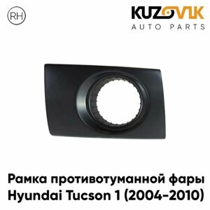 Рамка противотуманной фары для Хендай Туссан Hyundai Tucson 1 (2004-2010) правая накладка, оправа, облицовка бампера, птф, туманка