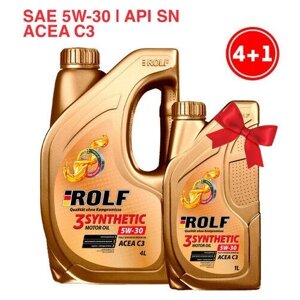 ROLF 3-synthetic SAE 5W-30 API SN ACEA C3 4л акция 4+1 пластик (322729)
