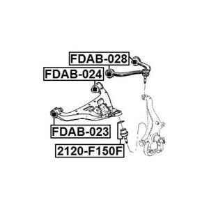 Сайленблок переднего нижнего рычага Febest FDAB-023 Ford: 4L3Z3078BA 7L3Z3078D