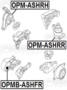 Сайленблок передней подушки двигателя Febest OPMB-ASHFR Opel: 5684137 24459803