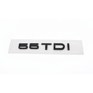 Шильдик на багажник для Audi 55 TDI черный глянец