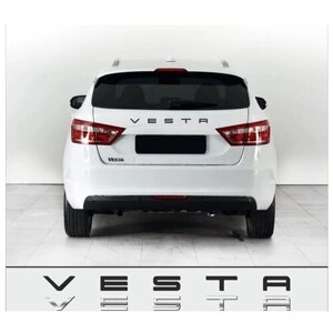 Шильдик (надпись) Vesta / Веста в стиле Porsche, хром