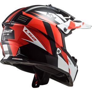 Шлем LS2 MX437 FAST EVO strike (XXL, black white red)