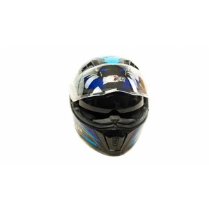 Шлем мото интеграл HIZER J5320 #1 (L) black/blue (2 визора)