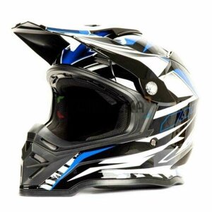 Шлем мото кроссовый HIZER (Хайзер) B6197 (S)4 black/blue/white