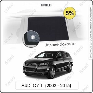 Шторки на автомобиль солнцезащитные AUDI Q7 1 Внедорожник 5дв. (2002 - 2015) на задние двери 5%сетки от солнца в машину Ауди КУ7, Каркасные автошторки Premium