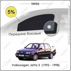 Шторки на автомобиль солнцезащитные Volkswagen Jetta 3 Седан 4дв. (1992 - 1998) на передние двери 5%сетки от солнца в машину фольксваген джетта, Каркасные автошторки Premium