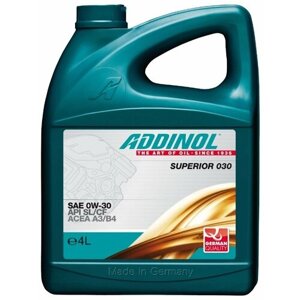 Синтетическое моторное масло ADDINOL Superior 030 SAE 0W-30, 4 л