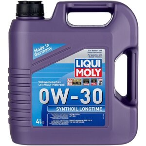 Синтетическое моторное масло LIQUI MOLY Synthoil Longtime 0W-30, 4 л, 1 шт.