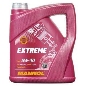 Синтетическое моторное масло Mannol Extreme 5W-40, 4 л, 1 шт.