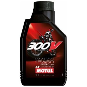 Синтетическое моторное масло Motul 300V Factory Line Off Road 15W60, 1 л, 1 шт.