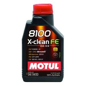 Синтетическое моторное масло Motul 8100 X-clean FE 5W30, 1 л
