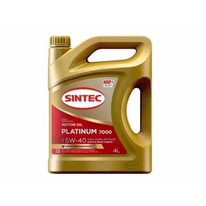 Синтетическое моторное масло SINTEC PLATINUM 5W-40, 4 л