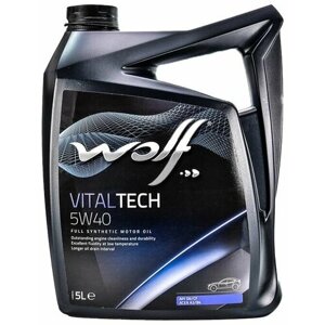 Синтетическое моторное масло Wolf Vitaltech 5W40, 5 л