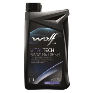 Синтетическое моторное масло Wolf Vitaltech 5W40 B4 Diesel, 1 л