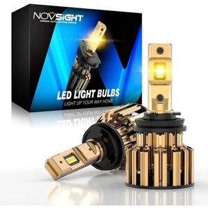 Светодиодная лампа Novsight F03Y H9 цоколь P14,5s 70Вт 2шт 15000Лм 3000K желтый свет LED автомобильная