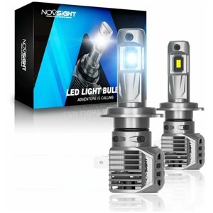 Светодиодная лампа Novsight N62 H7 цоколь PX26d 100Вт 2шт 6500К 22000Лм белый свет LED автомобильная