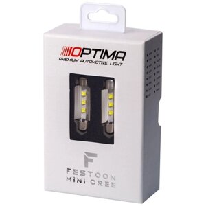 Светодиодные лампы Optima Premium C5W Festoon 36 мм. MINI-CREE CAN BUS 5100K 9-16V (2 лампы)