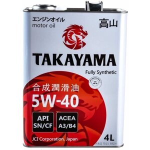 TAKAYAMA Масло Моторное Takayama Adaptec Sae 5W-40 Acea A3/B4 Api Sn/Cf 4Л