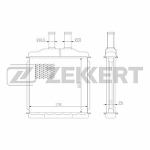 Теплообменник, отопление салона, ZEKKERT MK-5045 (1 шт.)