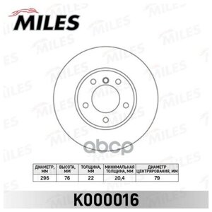 Тормозной диск передний MILES K000016 для BMW 5 серия E39