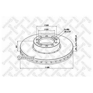 Тормозной диск передний Stellox 85-00747-SX для Mercedes-Benz, Volvo, Setra, Renault Trucks, GINAF