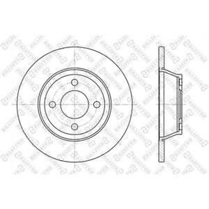 Тормозной диск STELLOX 6020 4741 SX невентилируемый передний мост