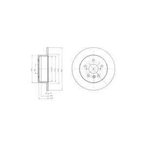 Тормозной диск задний DELPHI BG4268 для Toyota Camry, Lexus ES (1 шт.)