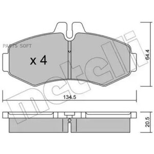 Тормозные колодки дисковые, комплект METELLI 22 0573 0 1212572 2 3022 PTQKC METELLI 2205730