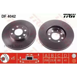 TRW DF4042 диск торм. chevrolet ASTRA наконная задняя часть 1.7 di [2000/08-2003/08]