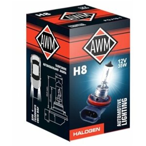 ТС Лампа галогенная AWM H8 12V 35W (PGJ19-1) (Производитель: AWM 410300011)