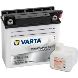 VARTA 506011004_аккумулятор! евро 5.5Ah 55A 136/61/131 12N5.5-3B moto, замена на 506011006\ 1шт