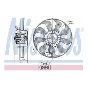 Вентилятор радиатора AUDI VW A3 A4 GOLF IV BORA 220 60W 290mm 04 nissens 85684