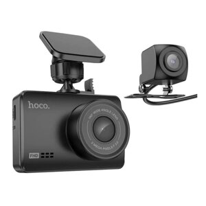 Видеорегистратор HOCO DV3 1080P/30fps, 2.45 Display + камера заднего, черный