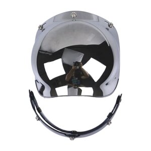 Визор баббл с подъемным механизмом для мото шлема мотоциклиста на мотоцикл скутер мопед, зеркальный