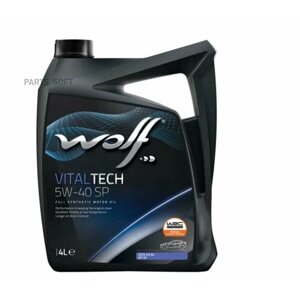WOLF OIL 1048900 масло моторное vitaltech 5W-40 SP 4L