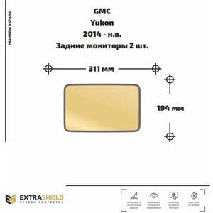 Защитная статическая пленка для задних мониторов GMC Yukon (матовая)
