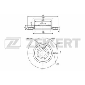 ZEKKERT BS-6288 Диск торм. перед. Toyota Camry (V70) 17- Rav 4 (A50) 18-