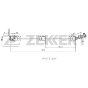 ZEKKERT BS-9277 Шланг тормозной передний правый Toyota Avensis (T220) 97-