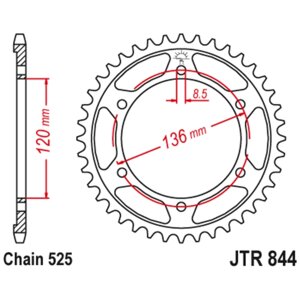 Звезда задняя (ведомая),(сталь) JT 844.44