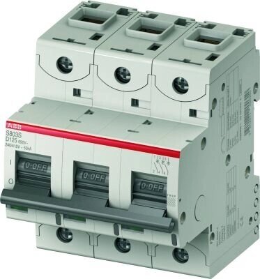 ABB Автоматический выключатель 3-полюсный 125 А, тип D, 15 кА S803C D125. ABB. 2CCS883001R0841 от компании MetSnab - фото 1