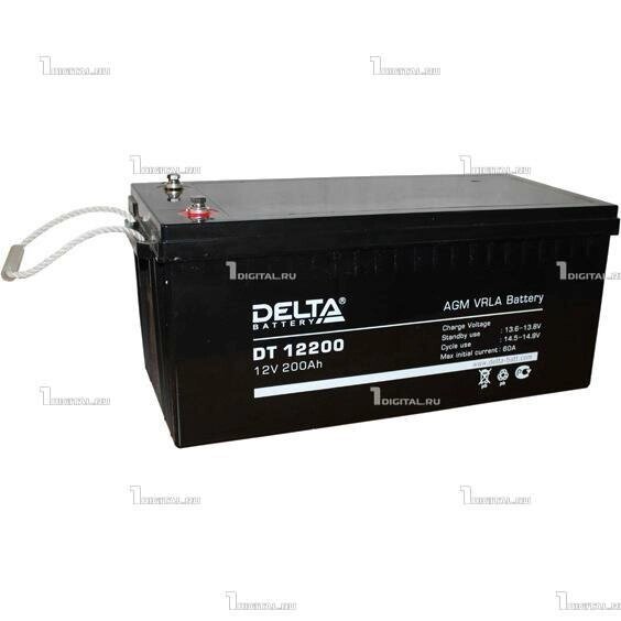 Аккумулятор DELTA DT-12200 (12В, 200Ач / 12V, 200Ah / вывод под болт 8мм) Для слаботочных систем от компании MetSnab - фото 1