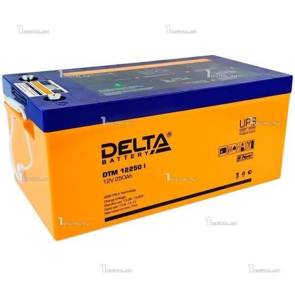 Аккумулятор DELTA DTM-12250 I (12В, 250Ач / 12V, 250Ah / вывод под болт M8) LCD дисплей (UPS серия) от компании MetSnab - фото 1