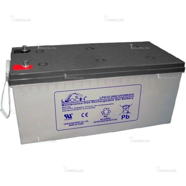 Аккумулятор Leoch LPG 12-200 (12 В, 200Ач / 12V, 200Ah / вывод M8) Технология GEL от компании MetSnab - фото 1