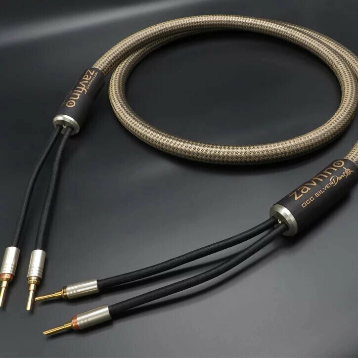 Акустический кабель Zavfino OCC Silver DART (12 м, Лопатки Speaker Plugs 24k Gold Plated Copper, BFA бананы HG) от компании MetSnab - фото 1