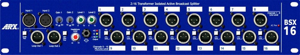 ARX BSX 16 16-x канальный активный микрофонный сплиттер для прессы и трансляции от компании MetSnab - фото 1