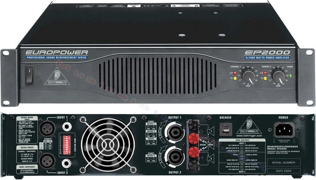 Behringer EP2000 Europower 2-канальный усилитель мощности от компании MetSnab - фото 1