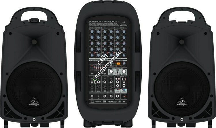 BEHRINGER PPA2000BT 8-канальная система звукоусиления 2000 Вт, микшер, усилитель, акустика, микрофон, кабели, Bluetooth от компании MetSnab - фото 1