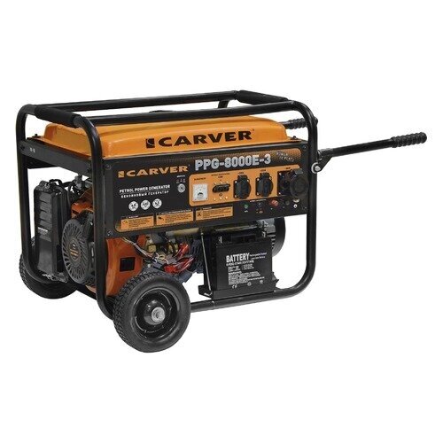 Бензиновый генератор CARVER PPG- 8000E-3, 380 В, 11.1кВт [01.020.00013] от компании MetSnab - фото 1